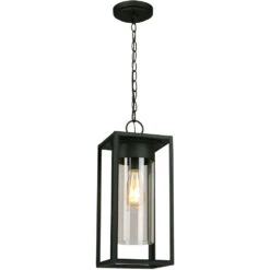 EGLO Walker Hill 1 Light 7 Inch Matte Black Outdoor Pendant