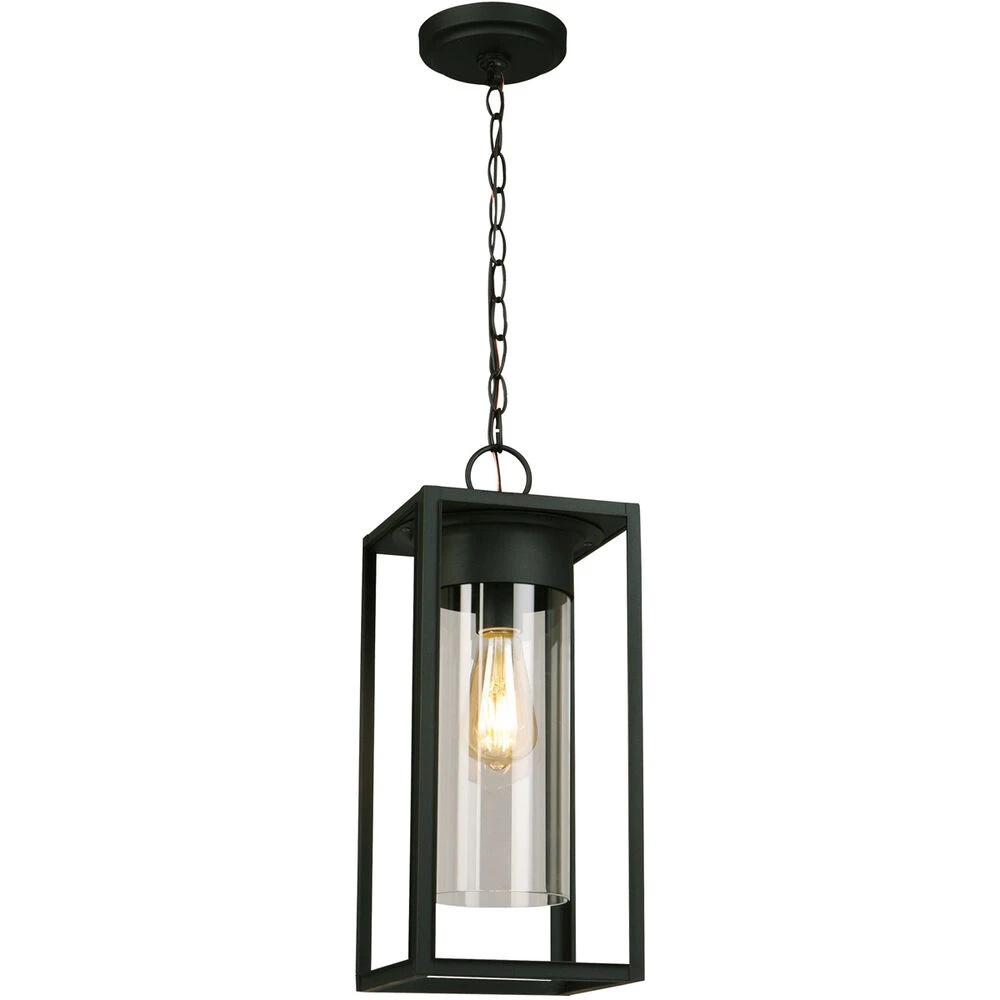 EGLO Walker Hill 1 Light 7 Inch Matte Black Outdoor Pendant 1 EGLO Walker Hill 1 Light 7 Inch Matte Black Outdoor Pendant