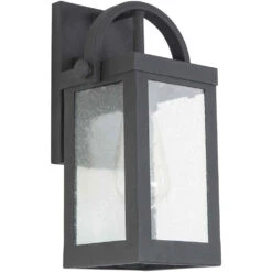 EGLO Cider Mill 1 Light 12 Inch Matte Black Outdoor Wall Light