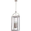 EGLO Montrose 5 Light 11 Inch Acacia Wood And Brushed Nickel Foyer Pendant Ceiling Light