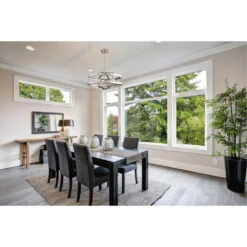 EGLO Montrose 4 Light 19 Inch Acacia Wood And Brushed Nickel Chandelier Ceiling Light -EGLO Store 203108a app 02