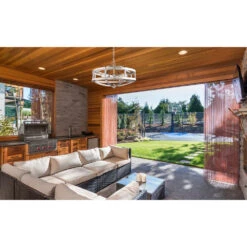 EGLO Montrose 4 Light 19 Inch Acacia Wood And Brushed Nickel Chandelier Ceiling Light -EGLO Store 203108a app 04