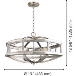 EGLO Montrose 4 Light 19 Inch Acacia Wood And Brushed Nickel Chandelier Ceiling Light -EGLO Store 203108a diagram