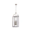 EGLO Westbury 5 Light 11 Inch Painted Grey Wood Effect And Brushed Nickel Pendant Ceiling Light