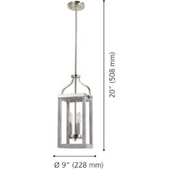 EGLO Westbury 3 Light 9 Inch Painted Grey Wood Effect And Brushed Nickel Pendant Ceiling Light -EGLO Store 203298a diagram