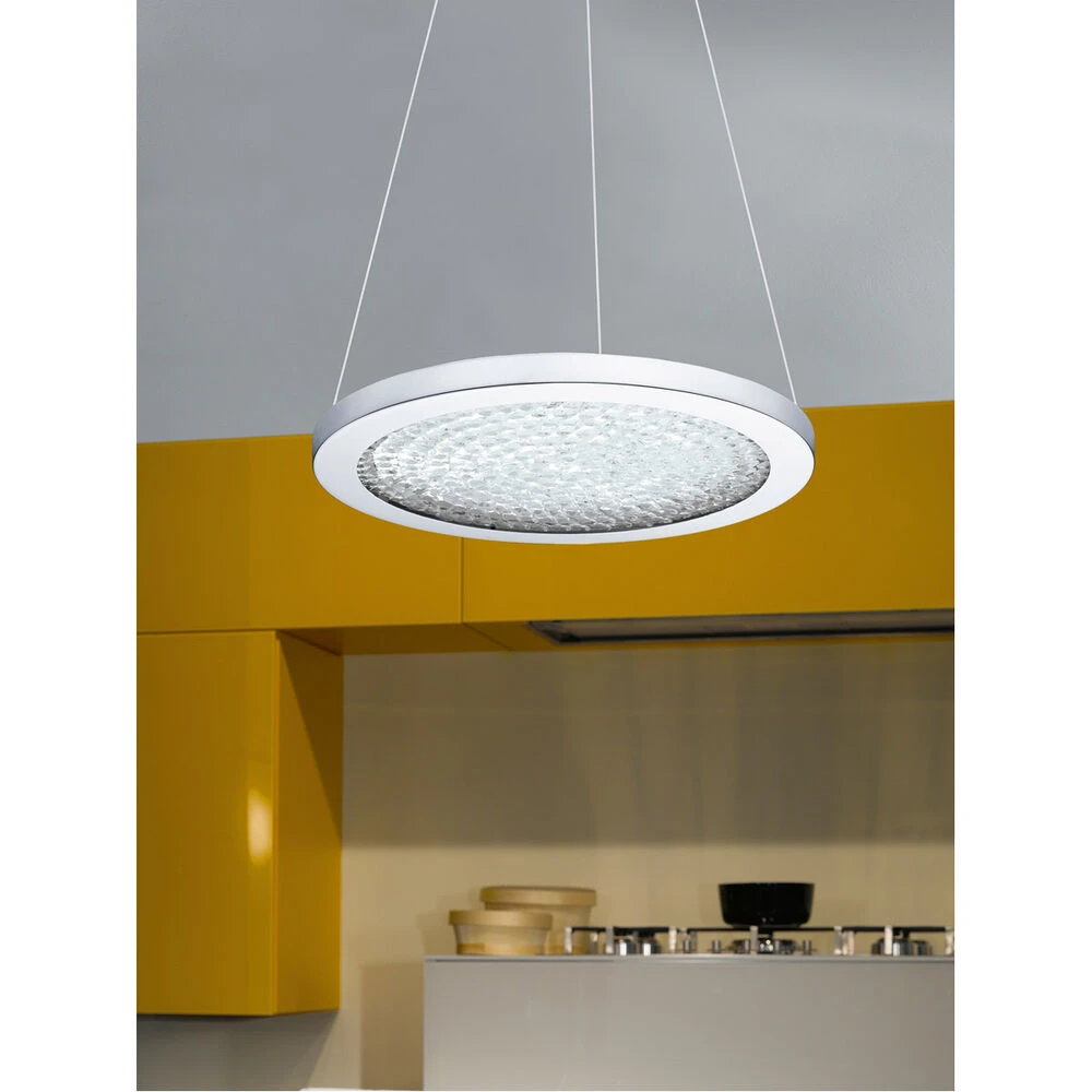 EGLO Arezzo 3 LED 15 Inch Chrome LED Pendant Ceiling Light 2 EGLO Arezzo 3 LED 15 Inch Chrome LED Pendant Ceiling Light - Image 2