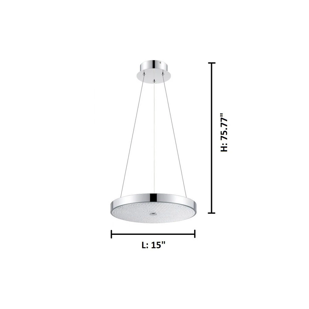 EGLO Arezzo 3 LED 15 Inch Chrome LED Pendant Ceiling Light 5 EGLO Arezzo 3 LED 15 Inch Chrome LED Pendant Ceiling Light - Image 5