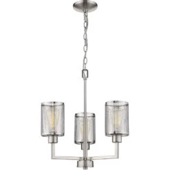 EGLO Verona 3 Light 18 Inch Brushed Nickel Chandelier Ceiling Light