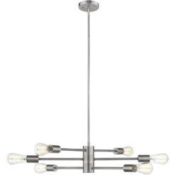 EGLO Willsboro 6 Light 26 Inch Polished Nickel Pendant Ceiling Light