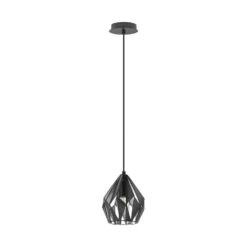 EGLO Carlton 3 1 Light 8 Inch Black/Silver Geometric Pendant Ceiling Light