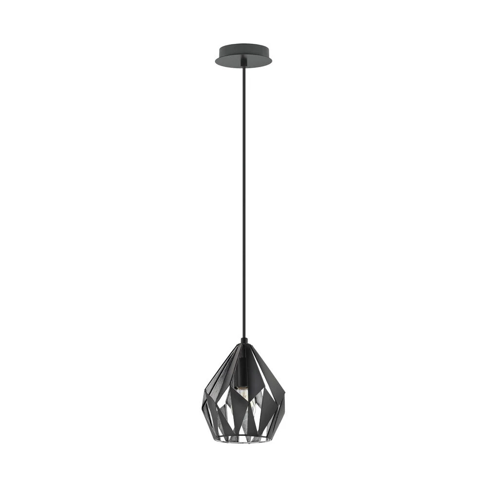 EGLO Carlton 3 1 Light 8 Inch Black/Silver Geometric Pendant Ceiling Light 1 EGLO Carlton 3 1 Light 8 Inch Black/Silver Geometric Pendant Ceiling Light