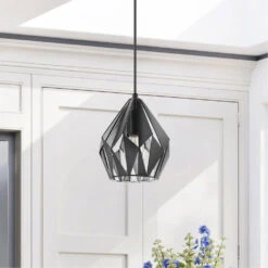 EGLO Carlton 3 1 Light 8 Inch Black/Silver Geometric Pendant Ceiling Light 16 EGLO Carlton 3 1 Light 8 Inch Black/Silver Geometric Pendant Ceiling Light -EGLO Store 203522a app 08