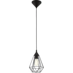 EGLO Lindell 1 Light 7 Inch Matte Black Pendant Ceiling Light