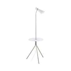 EGLO Policara 63 Inch Matte Nickel Floor Lamp Portable Light