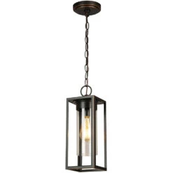 EGLO Walker Hill 1 Light 5 Inch Oil Rubbed Bronze Outdoor Pendant