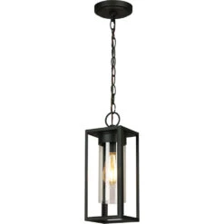 EGLO Walker Hill 1 Light 5 Inch Matte Black Outdoor Pendant