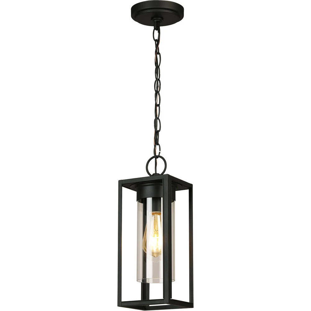 EGLO Walker Hill 1 Light 5 Inch Matte Black Outdoor Pendant 1 EGLO Walker Hill 1 Light 5 Inch Matte Black Outdoor Pendant
