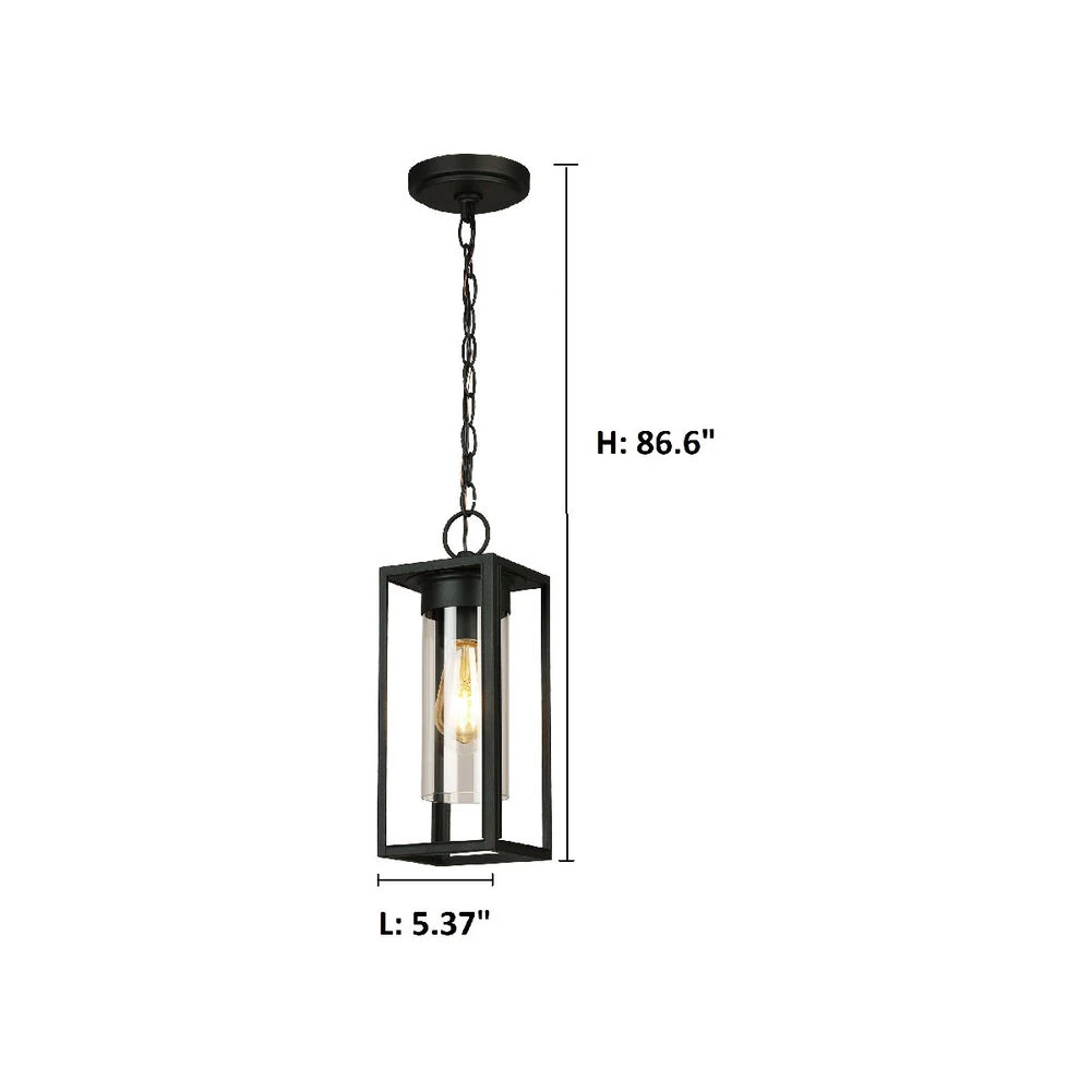 EGLO Walker Hill 1 Light 5 Inch Matte Black Outdoor Pendant 2 EGLO Walker Hill 1 Light 5 Inch Matte Black Outdoor Pendant - Image 2