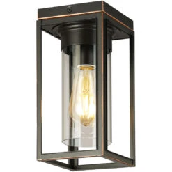 EGLO Walker Hill 1 Light 5 Inch Oil Rubbed Bronze Outdoor Flush Mount