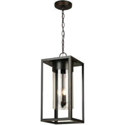 EGLO Walker Hill 3 Light 9 Inch Oil Rubbed Bronze Outdoor Pendant