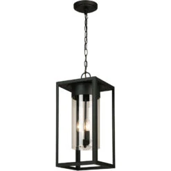 EGLO Walker Hill 3 Light 9 Inch Matte Black Outdoor Pendant