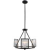 EGLO Henessy 3 Light 19 Inch Black And Brushed Nickel Chandelier Ceiling Light