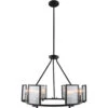 EGLO Henessy 6 Light 25 Inch Black And Brushed Nickel Chandelier Ceiling Light