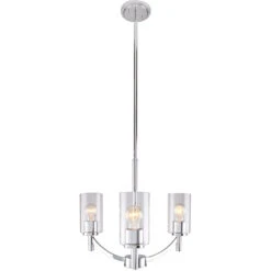 EGLO Devora 3 Light 19 Inch Chrome Chandelier Ceiling Light