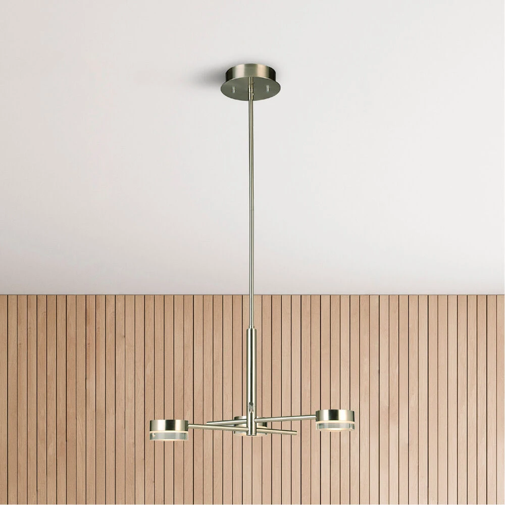 EGLO Transton LED 18 Inch Brushed Nickel Chandelier Ceiling Light 2 EGLO Transton LED 18 Inch Brushed Nickel Chandelier Ceiling Light - Image 2