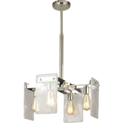 EGLO Wolter 4 Light 19 Inch Polished Nickel Chandelier Ceiling Light