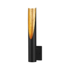 EGLO Barbotto LED 4 Inch Matte Black And Gold ADA Armed Sconce Wall Light