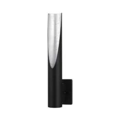 EGLO Barbotto LED 4 Inch Matte Black And Silver ADA Armed Sconce Wall Light