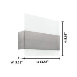 EGLO Nikita LED LED 14 Inch Matte Nickel ADA Wall Sconce Wall Light -EGLO Store 204077a dia