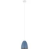 EGLO Sarabia 1 Light 8 Inch Pastel Dark Blue And Silver Pendant Ceiling Light