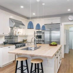 EGLO Sarabia 1 Light 8 Inch Pastel Dark Blue And Silver Pendant Ceiling Light -EGLO Store 204084a app 02