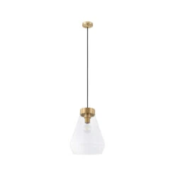 EGLO Montey 1 Light 12 Inch Brushed Gold Globe Pendant Ceiling Light