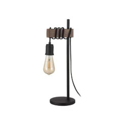 EGLO Violon 20 Inch 60.00 Watt Black And Dark Brown Table Lamp Portable Light