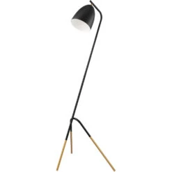 EGLO Westlinton 59 Inch 60.00 Watt Black And Gold Floor Lamp Portable Light