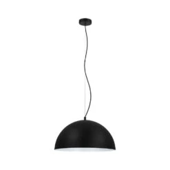 EGLO Rafaelino 1 Light 21 Inch Black And White Bowl Pendant Ceiling Light
