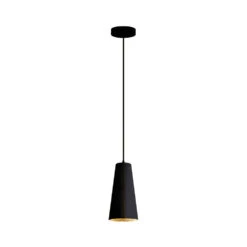 EGLO Pratella 1 1 Light 5 Inch Structured Black Exterior And Gold Leaf Interior Pendant Ceiling Light