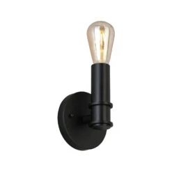 EGLO Drucker 1 Light 5 Inch Black ADA Wall Sconce Wall Light