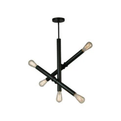 EGLO Drucker 5 Light 28 Inch Black Pendant Ceiling Light