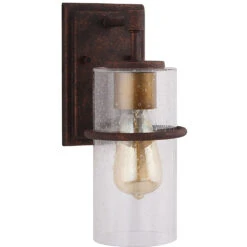 EGLO Brandel 1 Light 12 Inch Rust Outdoor Wall Sconce