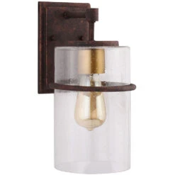 EGLO Brandel 1 Light 13 Inch Rust Outdoor Wall Sconce