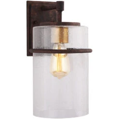 EGLO Brandel 1 Light 15 Inch Rust Outdoor Wall Sconce