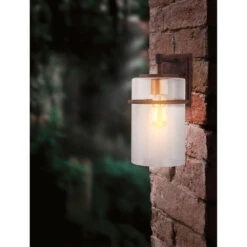 EGLO Brandel 1 Light 15 Inch Rust Outdoor Wall Sconce -EGLO Store 204545a app