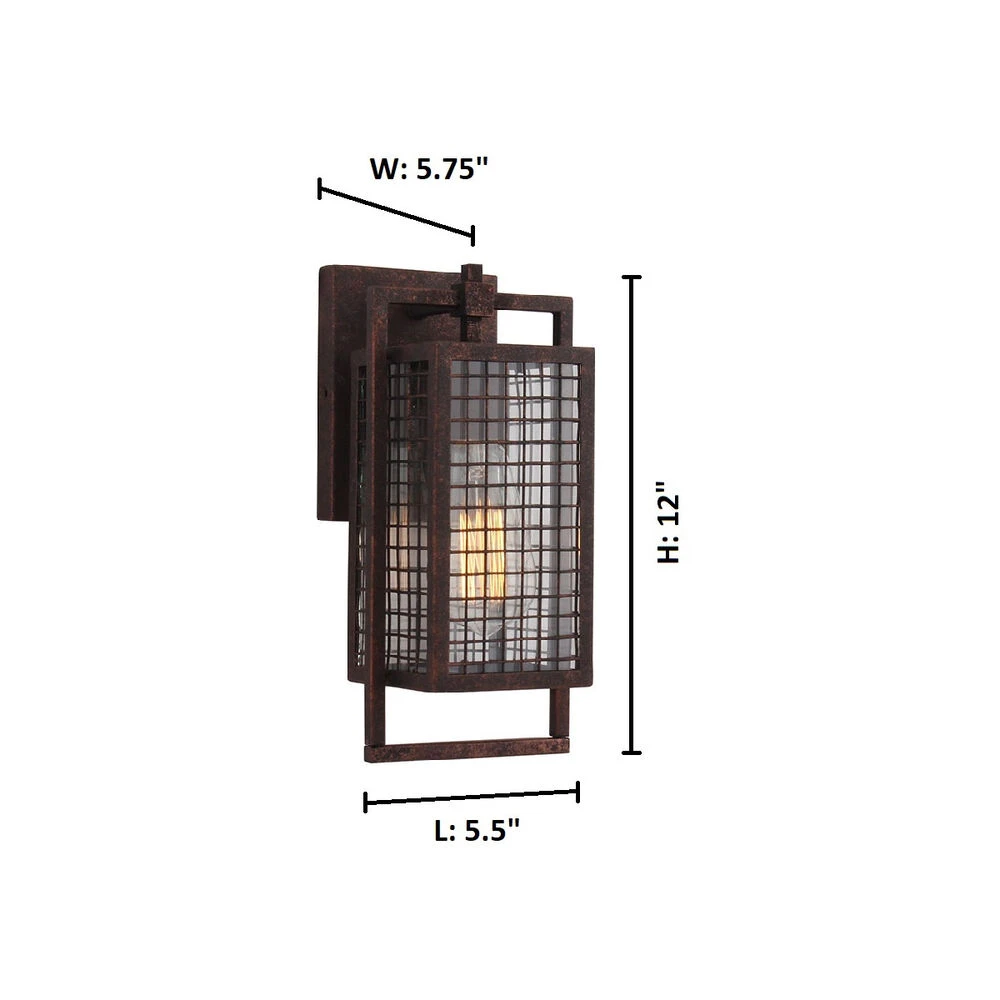 EGLO Garraux 1 Light 5.5 Inch Rust Wall Sconce Wall Light 3 EGLO Garraux 1 Light 5.5 Inch Rust Wall Sconce Wall Light - Image 3