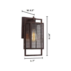 EGLO Garraux 1 Light 7 Inch Rust Wall Sconce Wall Light -EGLO Store 204547a20dia