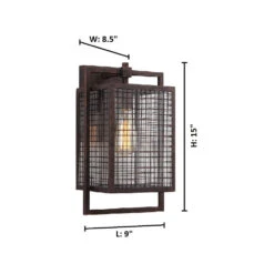 EGLO Garraux 1 Light 9 Inch Rust Wall Sconce Wall Light -EGLO Store 204548a20dia