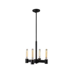 EGLO Broyles 4 Light 15 Inch Matte Black Chandelier Ceiling Light